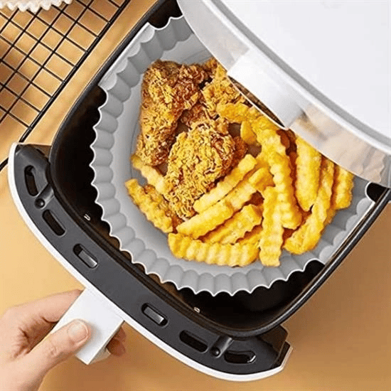 Renkli Isıya Dayanıklı Yıkanılabilir Silikon Fırın Ve Airfryer Yuvarlak Pişirme Matı 20 Cm Bx40