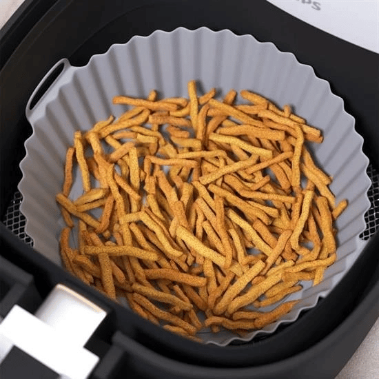 Renkli Isıya Dayanıklı Yıkanılabilir Silikon Fırın Ve Airfryer Yuvarlak Pişirme Matı 20 Cm Bx40