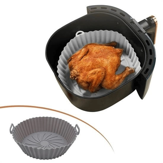 Renkli Isıya Dayanıklı Yıkanılabilir Silikon Fırın Ve Airfryer Yuvarlak Pişirme Matı 20 Cm Bx40
