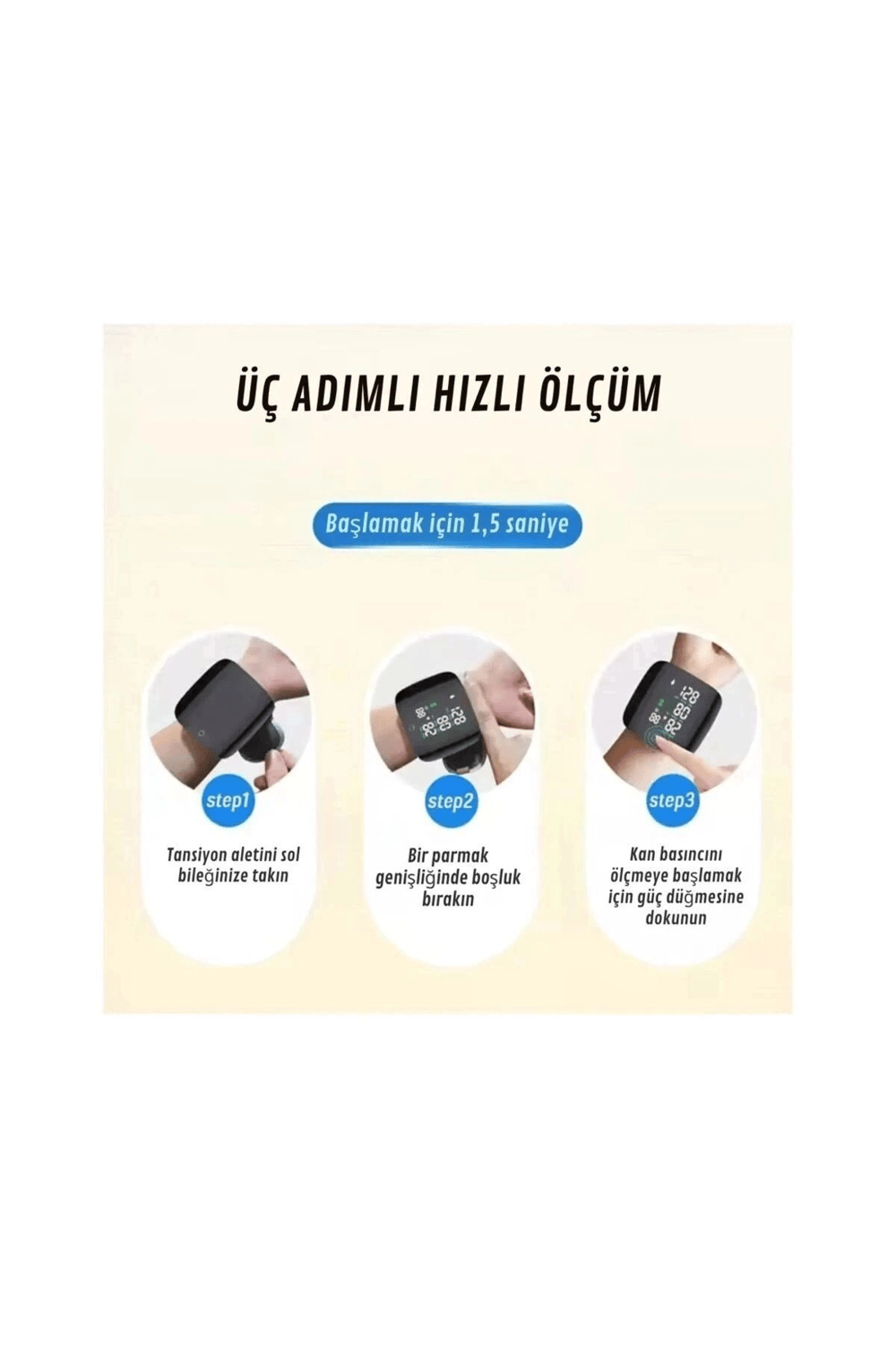 Renkli LCD Ekranlı Bilekten Tansiyon Aleti – Taşınabilir ve Kolay Kullanım Tansiyon Aleti