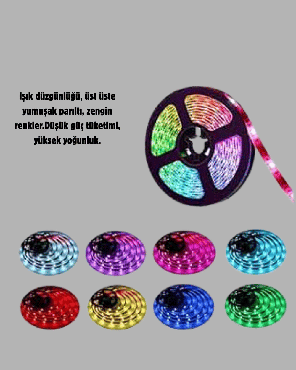 Renkli Smart LED Şerit – Suya Dayanıklı, Esnek, Enerji Tasarruflu