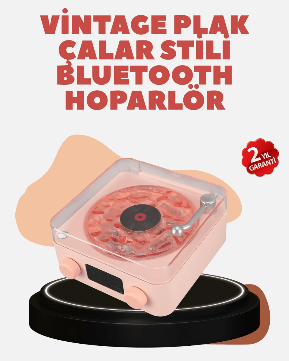 Retro Kristal Netliğinde Ses – Gece Işıklı Retro Bluetooth Hoparlör