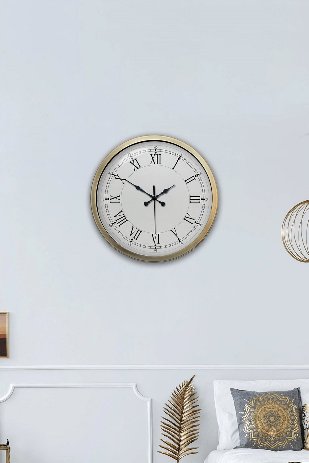 Retro Modern Roma Rakamlı 40 Cm Metal Duvar Saati