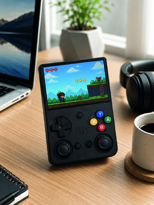 Retro Oyun Konsolu Çift Analog Joystick 64GB Hafızalı Taşınabilir El Konsolu