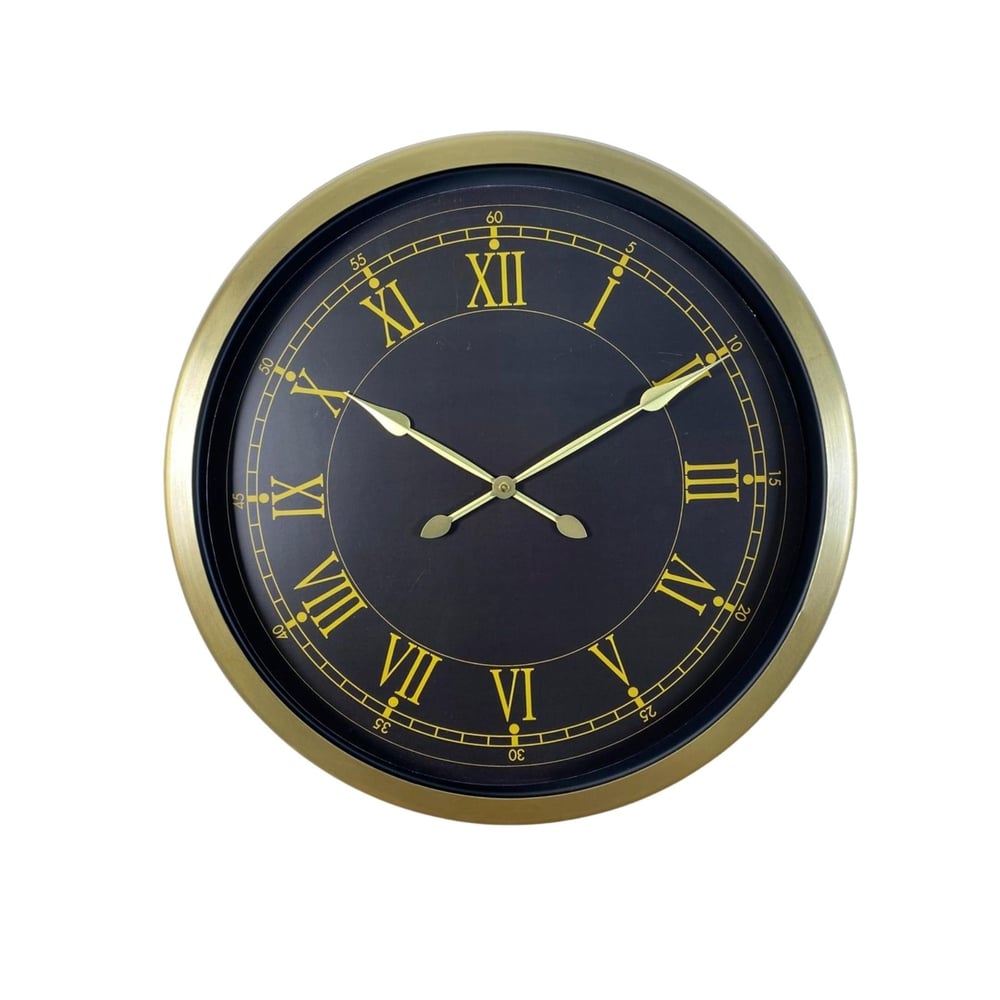 Retro Roma Rakamlı 60 x 60 Cm Metal Duvar Saati