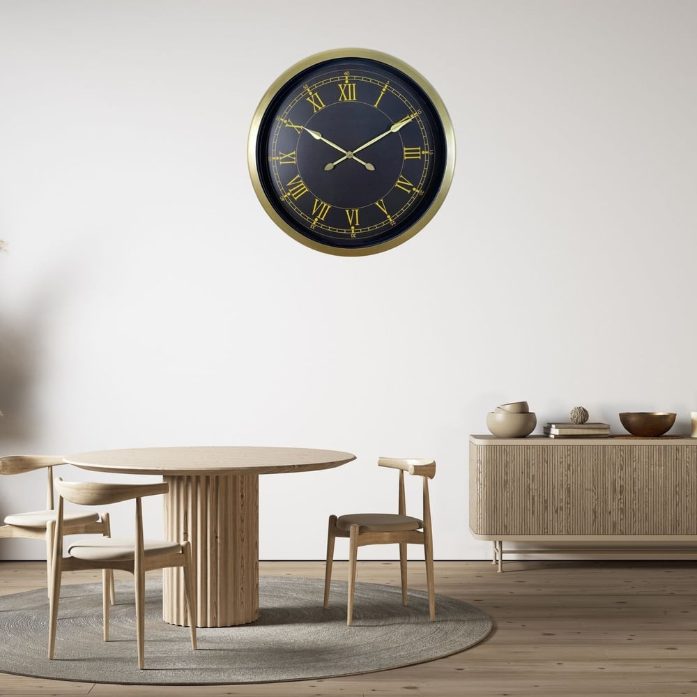Retro Roma Rakamlı 60 x 60 Cm Metal Duvar Saati