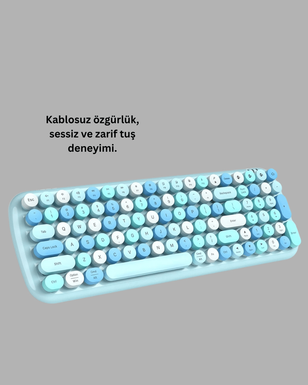 Retro Tarz Kablosuz Klavye Mouse Seti – 104 Tuşlu, Ergonomik Tasarım