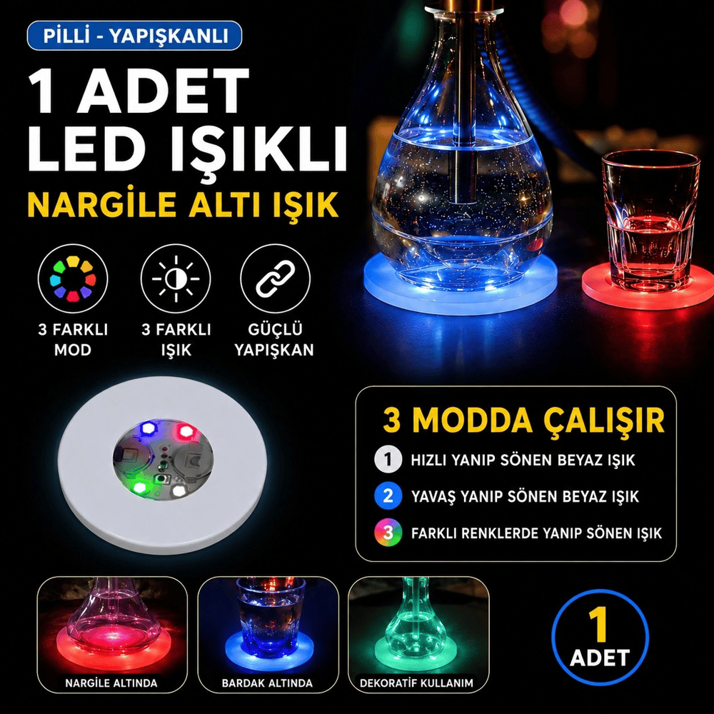Rgb Led Nargile Altı Işık 1 Adet