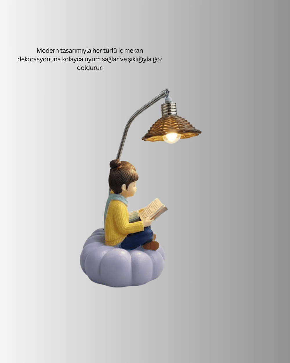 Romantik Çift Temalı Dekoratif Masa Lambası Yumuşak LED Işık
