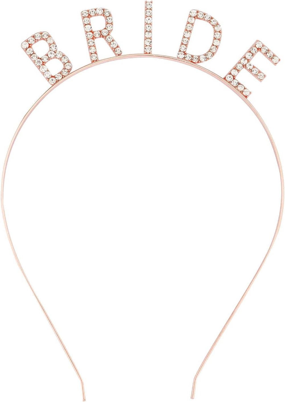 Rose Gold Renk Bekarlığa Veda Kristal Taş Bride Tacı İthal 16x10 cm (3936)