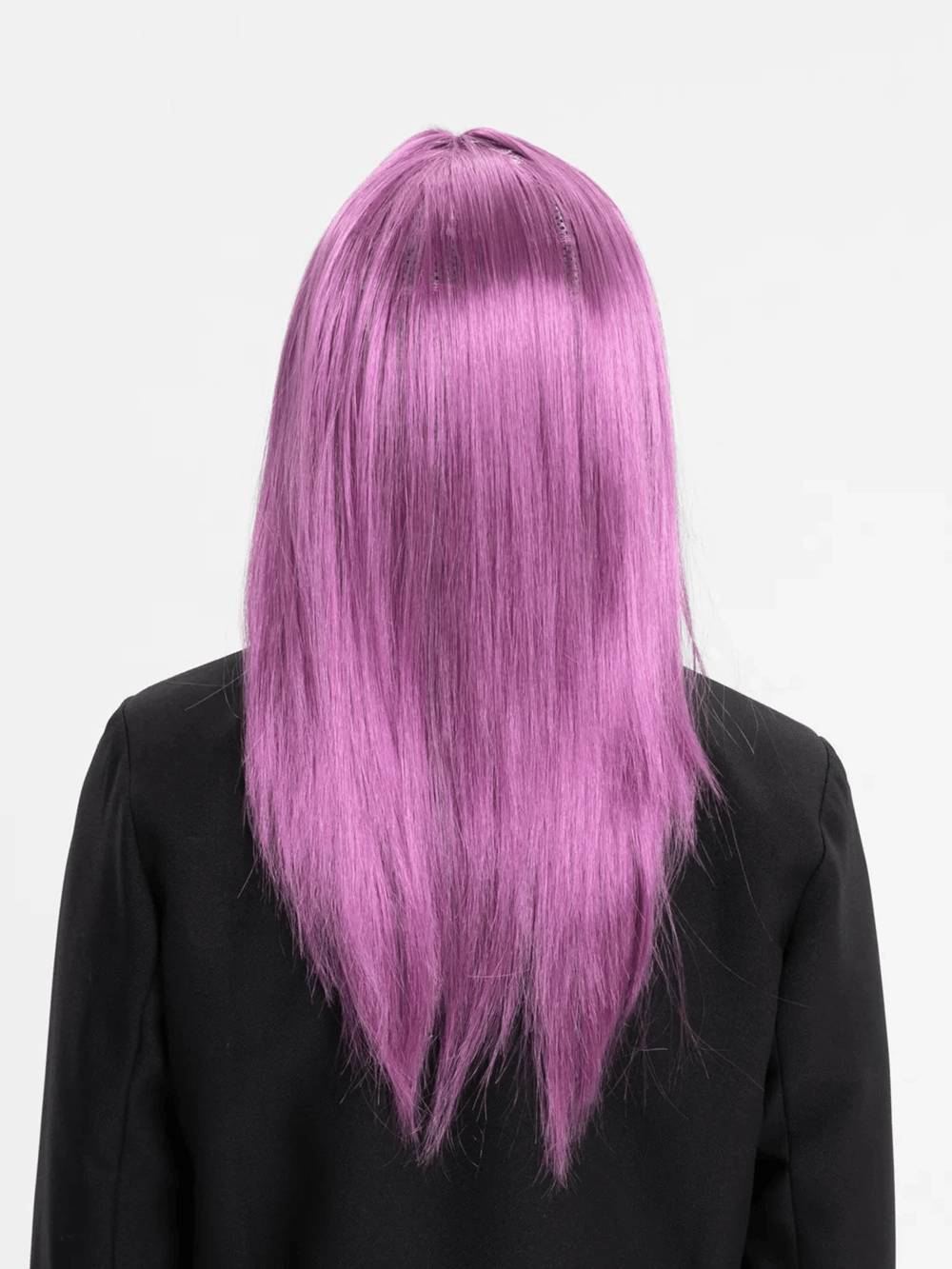 Rose Pembe Renk Düz Kesim Uzun Parti Peruğu Takma Saç Bx40