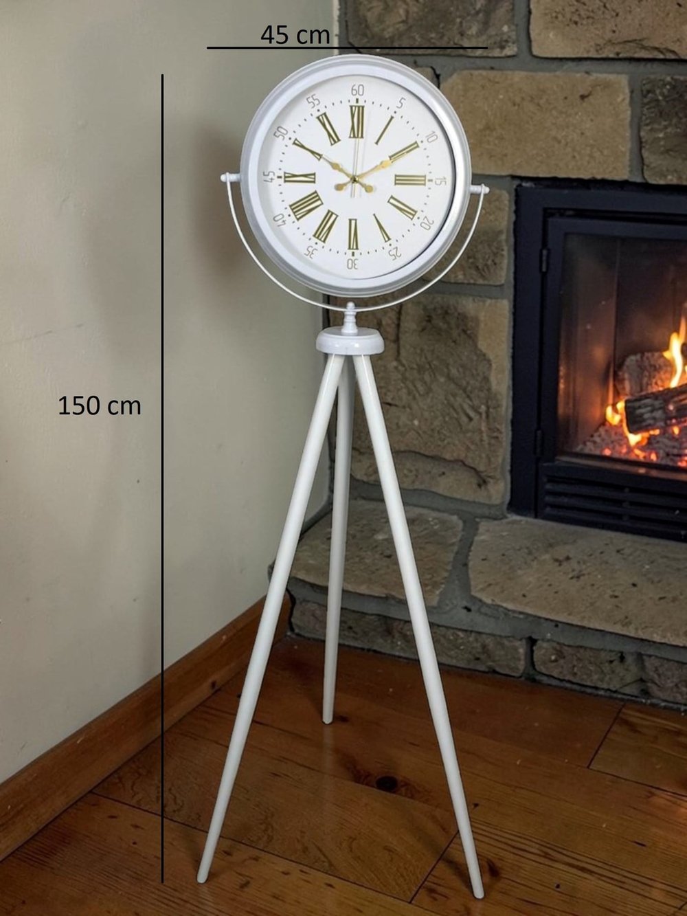 Royal White Gold Roma Rakam Tripod Ayaklı Saat