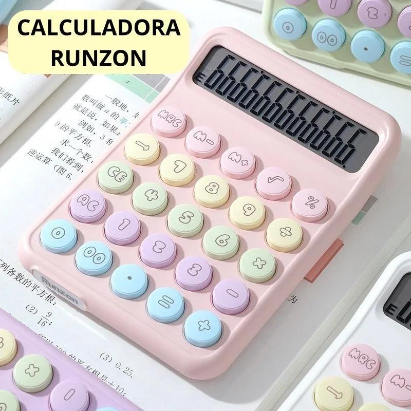 Runzon Renkli Hesap Makinesi Yuvarlak Uçlu 12 Hane Mavi RZ-822 (3936)