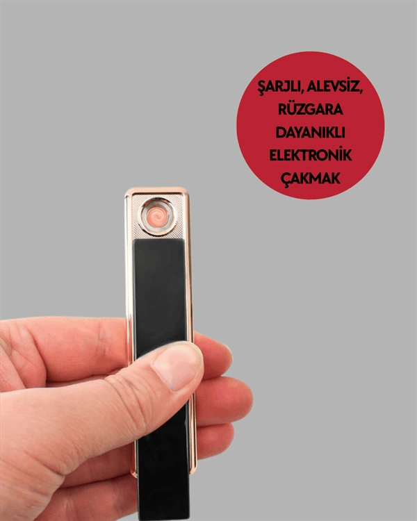 Rüzgar Geçirmez Elektronik Çakmak – Modern Tasarım, Metal Gövde