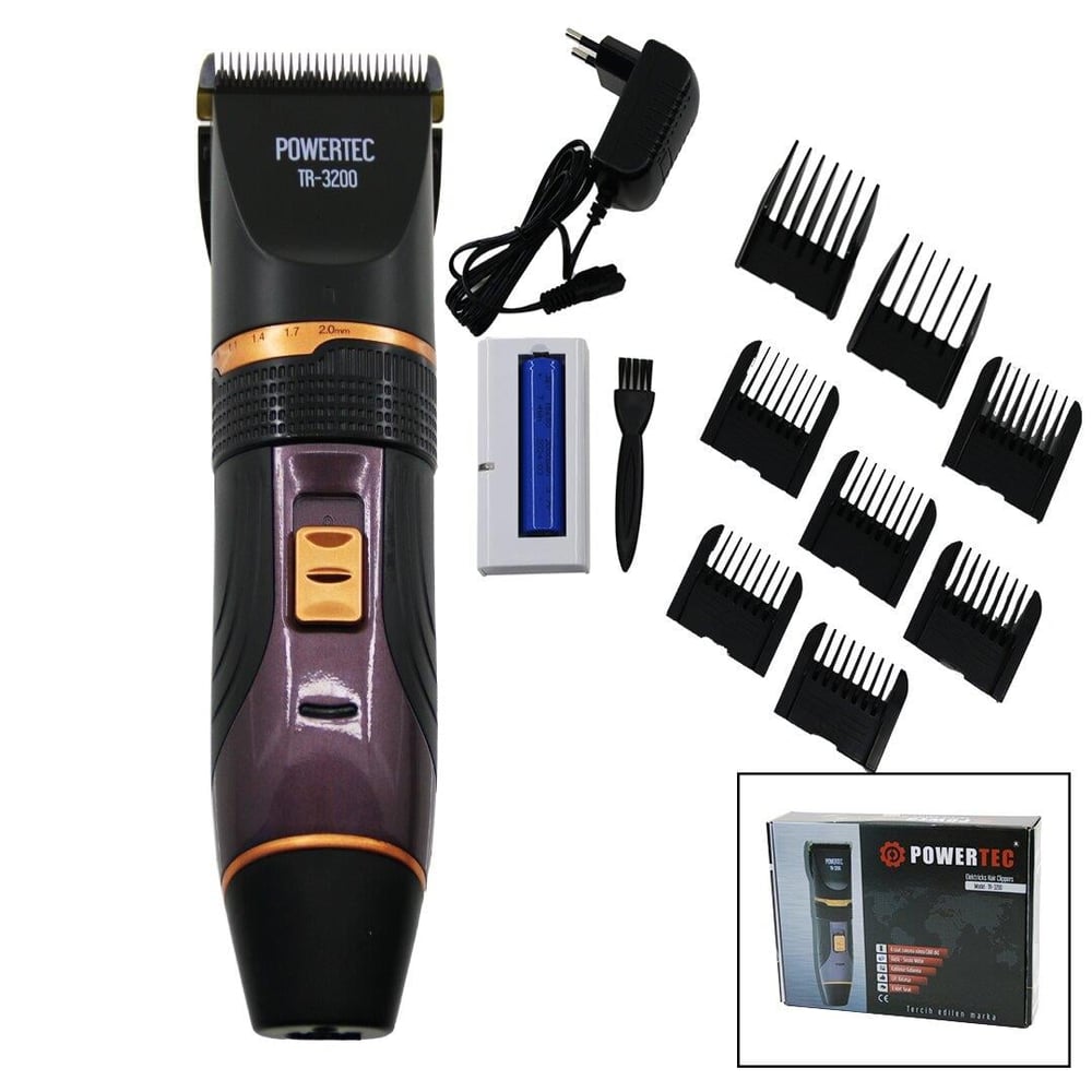 SAÇ SAKAL KESME TRAŞ MAKİNE ÇİFT BATARYA - TARAK AYARI - FİŞ ŞARJLI - 2 KADEME HIZ TR-3200 (3936)