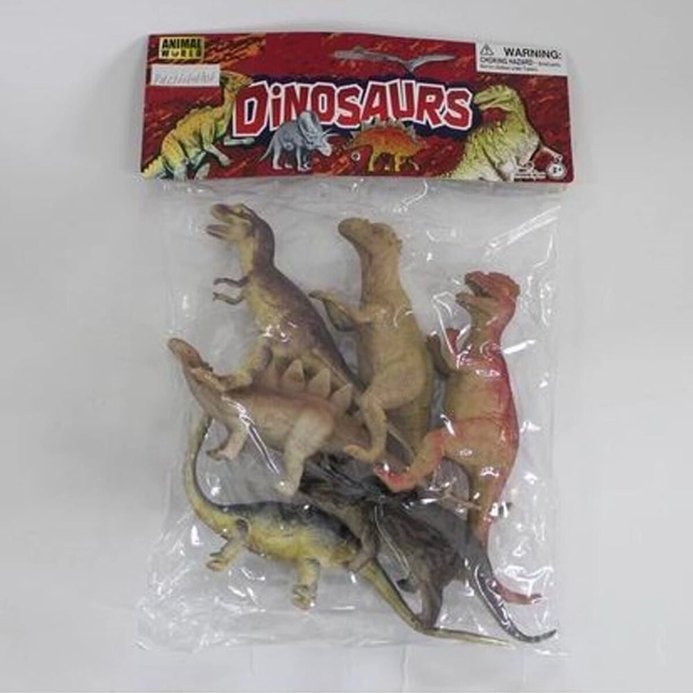 SH-9001-Vardem Poşetli 6Pcs 8 İnch  Çiftlik Hayvan ve Dinozor Set