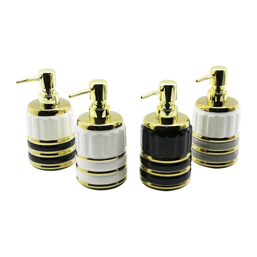 ŞİŞE GOLD KAPAK - BOĞUM SERAMİK SIVI SABUNLUK 7.5X10.5CM (3936)