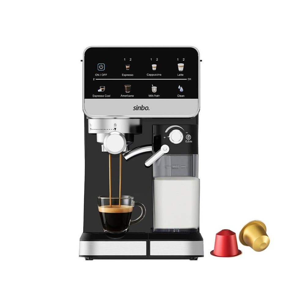 SİYAH ESPRESSO KAHVE MAKİNESİ 7 FARKLI KAHVE 1.5LT SU HAZNE - 500ML SÜT HAZNE SCM-2996 (3936)