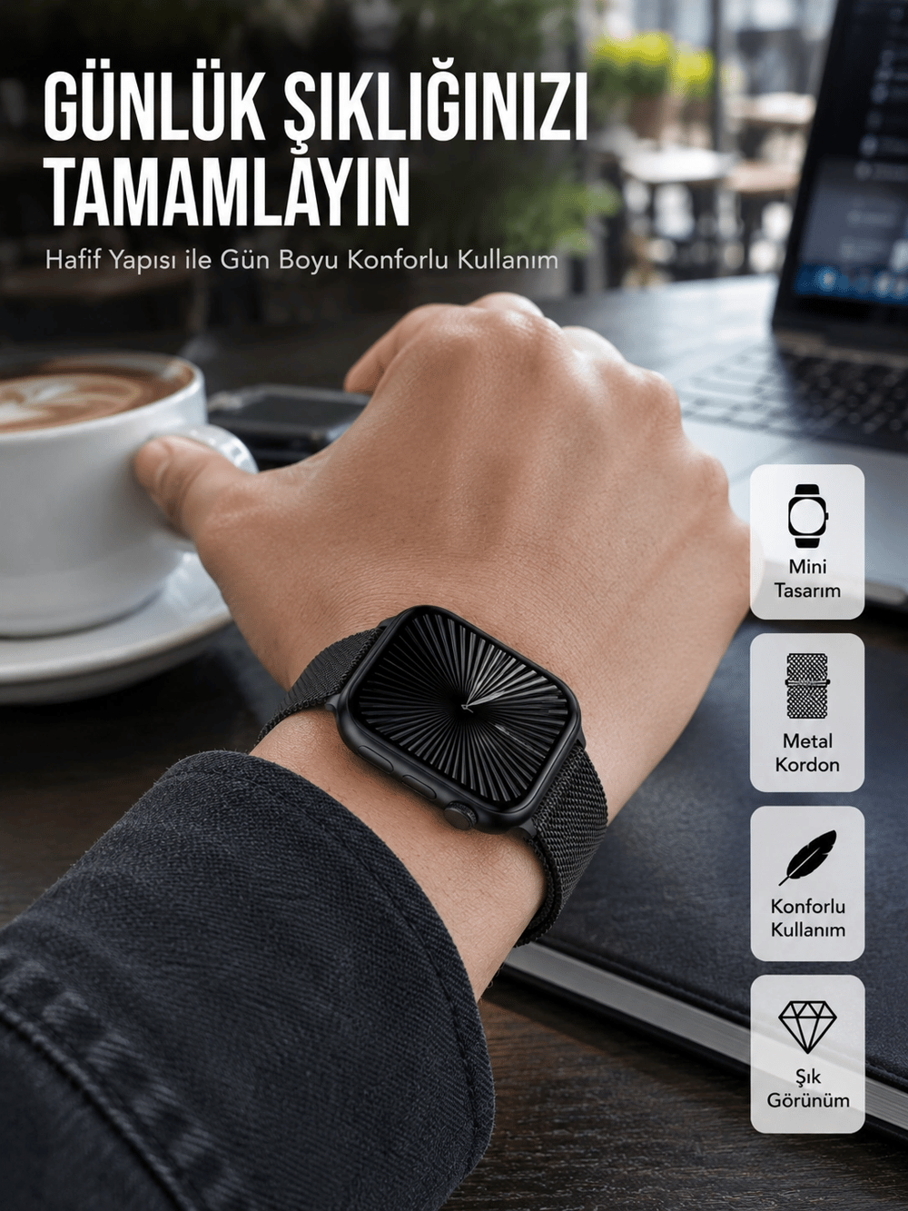 SQ-16 Mini Series 10 – Dokunmatik Akıllı Saat | Kalp Ritmi, SpO2, Uyku Takibi