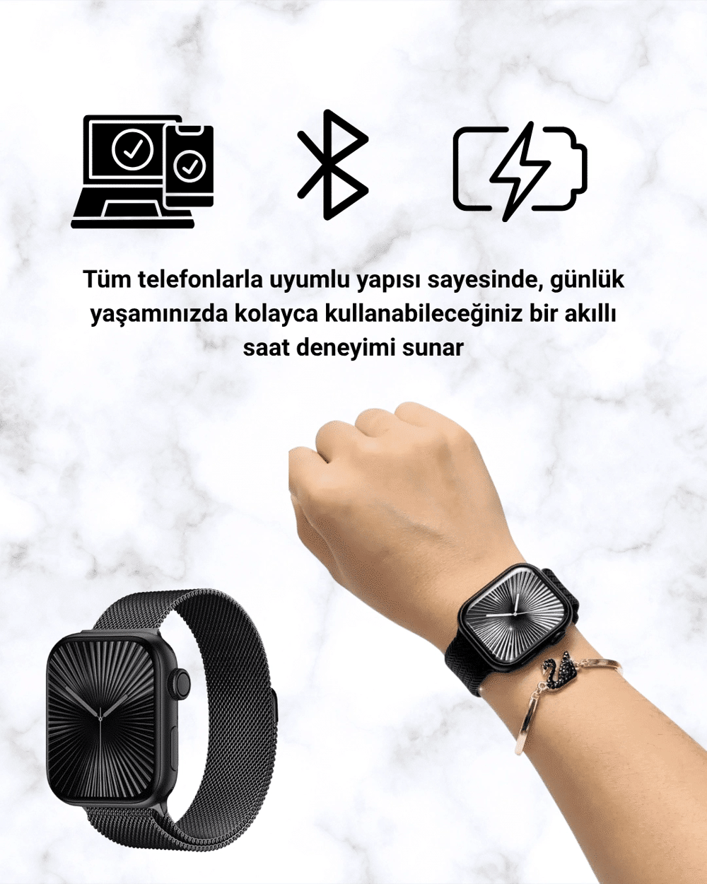 SQ-16 Mini Series 10 Akıllı Saat – 3 Kordon + Hediye Bileklik