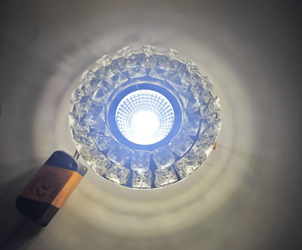 SUNLED 8202 Cam Spot Kasası 5W Beyaz Işık Led Çerçeveli Günışığı - Priz ve Anahtar İçin Uyumlu Çerçeve