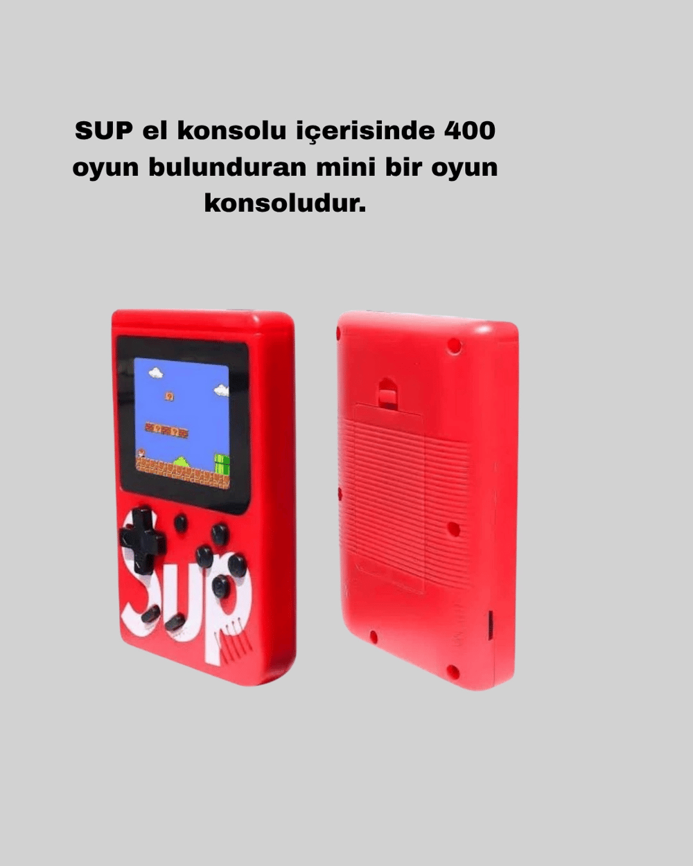 SUP Retro El Konsolu – 500 Oyun, 2 Oyunculu, 3 İnç Ekran, Taşınabilir Şarjlı Atari