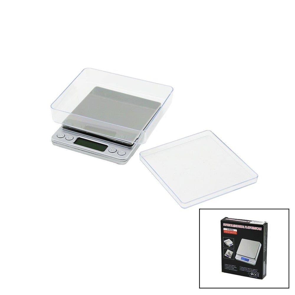 SUPERIOR MINI I-2000 3000GR/0.1GR MİNİ=10.5X13CM HASSAS TARTI - TERAZİ ŞEFFAF PLS.KAPAK  PİLLİ (3936)