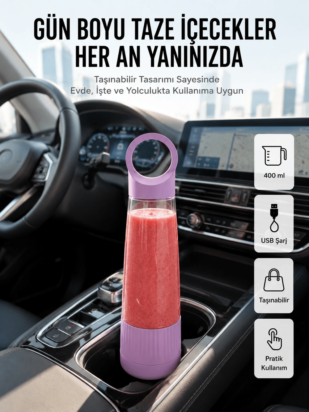 Sağlıklı Yaşam İçin 400 ml Taşınabilir Blender