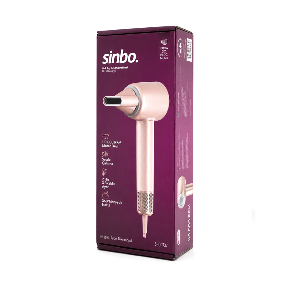 Şampanya Bldc Turbo Motor Saç Kurutma - Şekil Makinesi 1500w 3-kdm.hız 4-kdm.ısıayar=sıcak-ılık-hafif-soğuk Shd-1739 Bx40