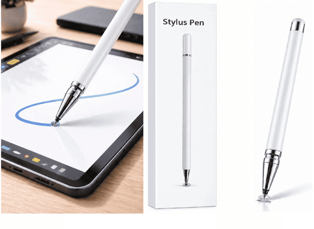 Samsung J710 Uyumlu Dokunmatik Stylus Kalem Disk Uçlu Hassas Beyaz Tablet Telefon Çizim Kalemi