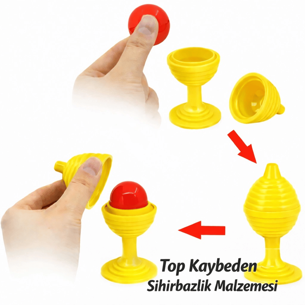 Sarı Renk Sihirli Kupa Top Kaybetme Oyunu 7 Cm Bx40