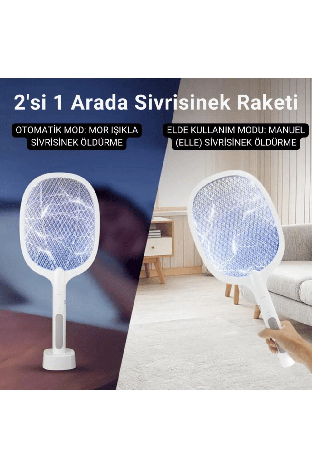 Şarjlı 300V 5 katmanlı UV ışıklı elektrikli sivrisinek ve sinek öldürücü makine - Süpermarket