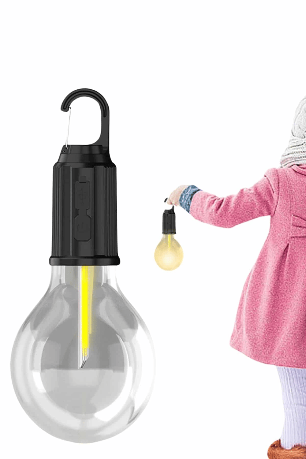 Şarjlı Aydınlatma Ampul Tasarımlı Ambians Işık Askılı Kamp Lambası