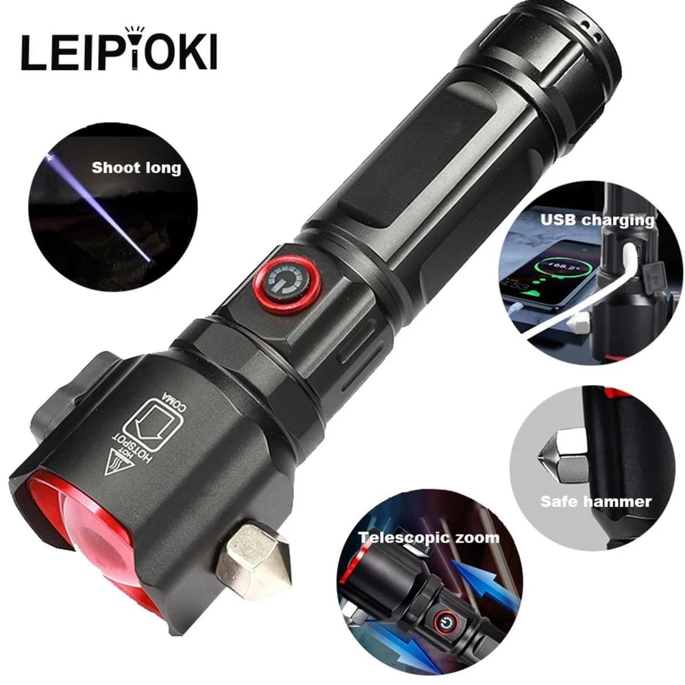 Şarjlı El Feneri  Yüksek Güçlü LED Işık USB ile Şarj ESCAPE RESCUE (3936)