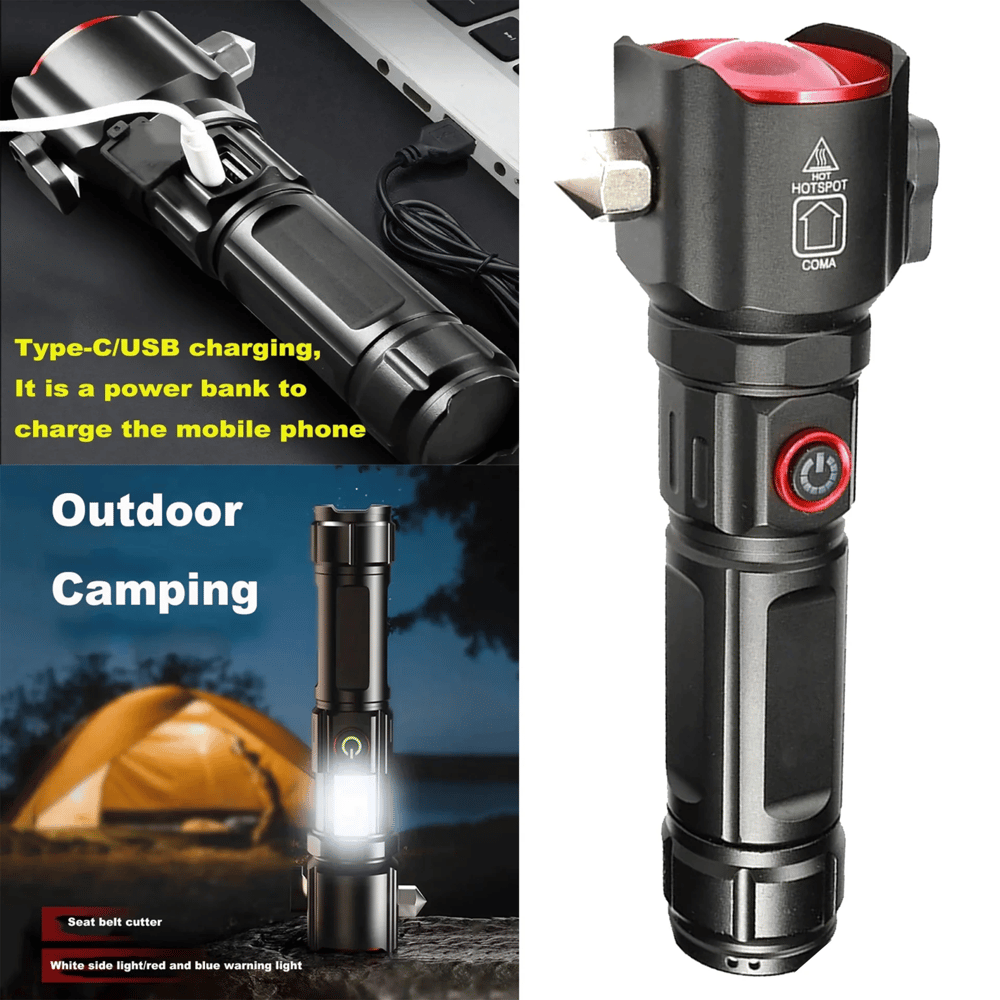 Şarjlı El Feneri  Yüksek Güçlü Led Işık Usb İle Şarj Escape Rescue Bx40