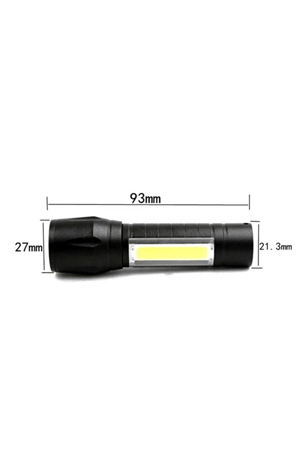Şarjlı El Feneri 3 Modlu  USB Kablo Hediyeli, SOS Modlu, Kutulu, Taşınabilir