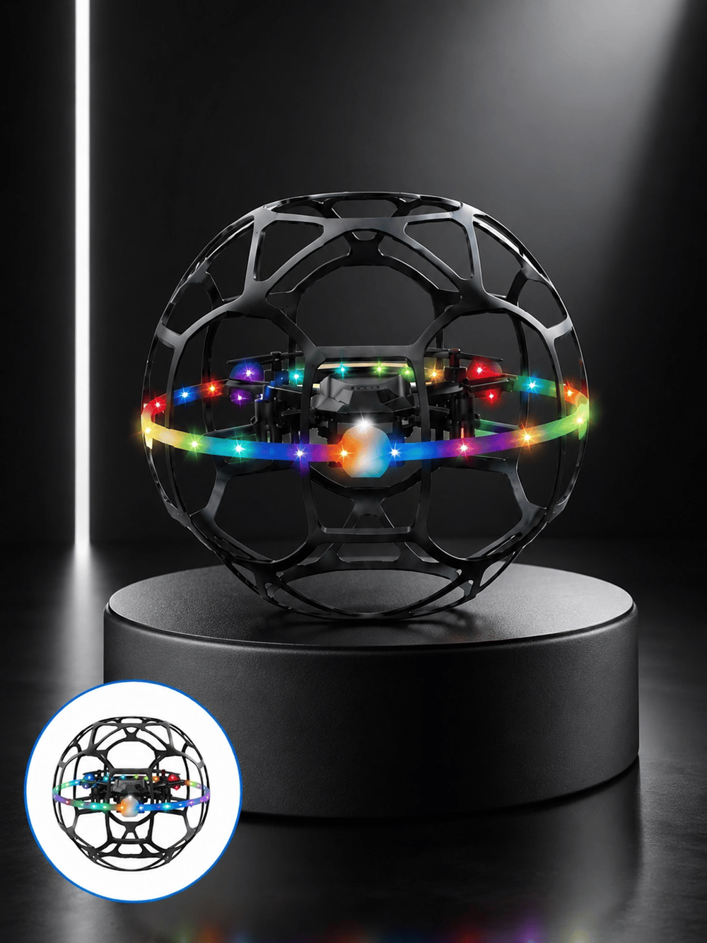 Şarjlı Futbol Topu Tasarımlı Mini Drone LED Aydınlatmalı Akıllı