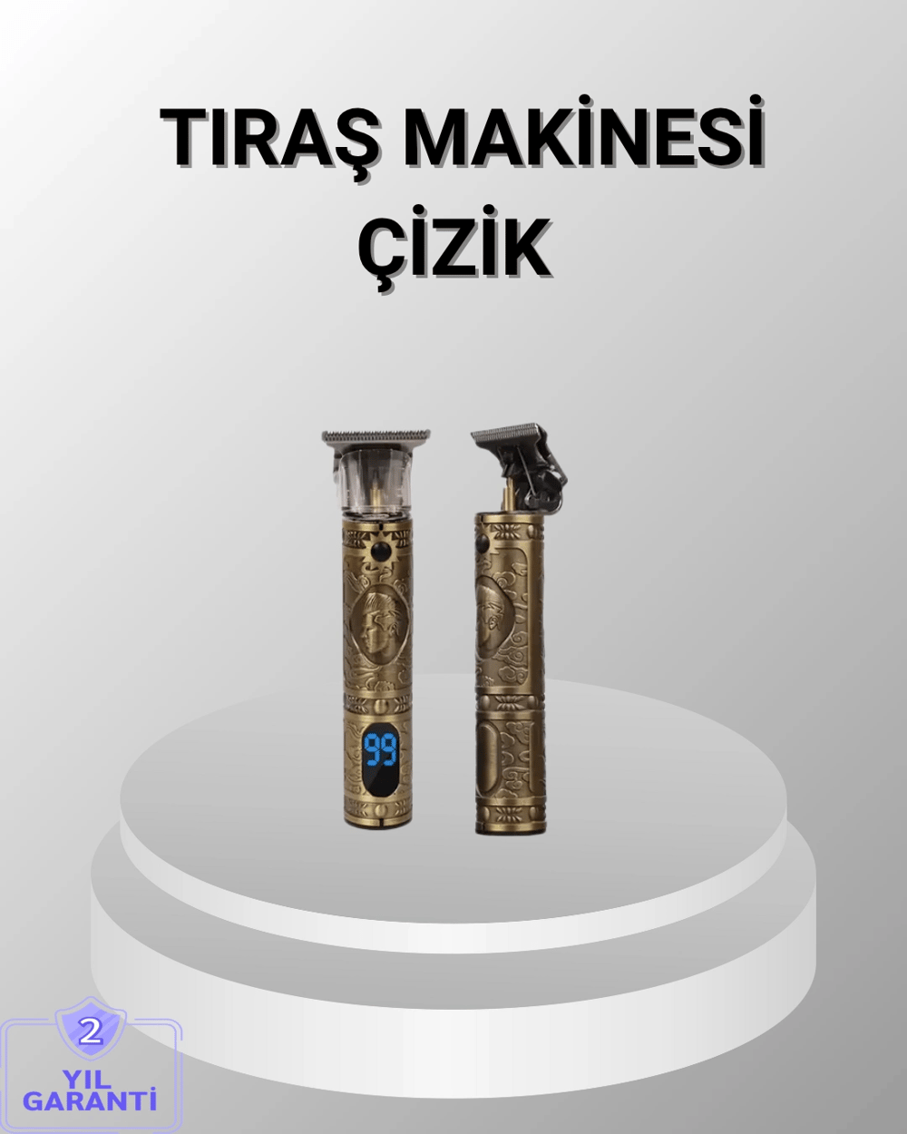 Şarjlı Kablosuz Tıraş Makinesi – 1800 mAh Batarya, Uzun Pil Ömrü, Profesyonel Sessiz Motor