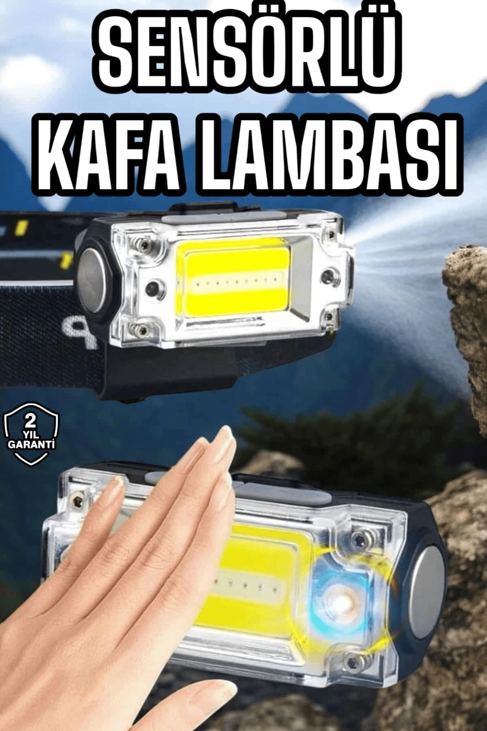 Şarjlı Kafa Feneri Suya Dayanıklı Ayarlanabilir Kamp Feneri