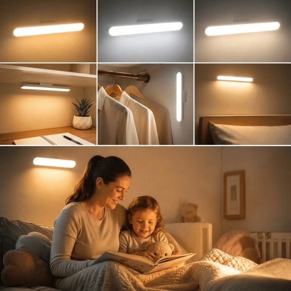 Şarjlı Manyetik Led Çubuk Lamba, Dokunmatik, 3 Modlu, Kablosuz Mutfak Dolap Altı Ve Dekoratif Aydınlatma Bx40