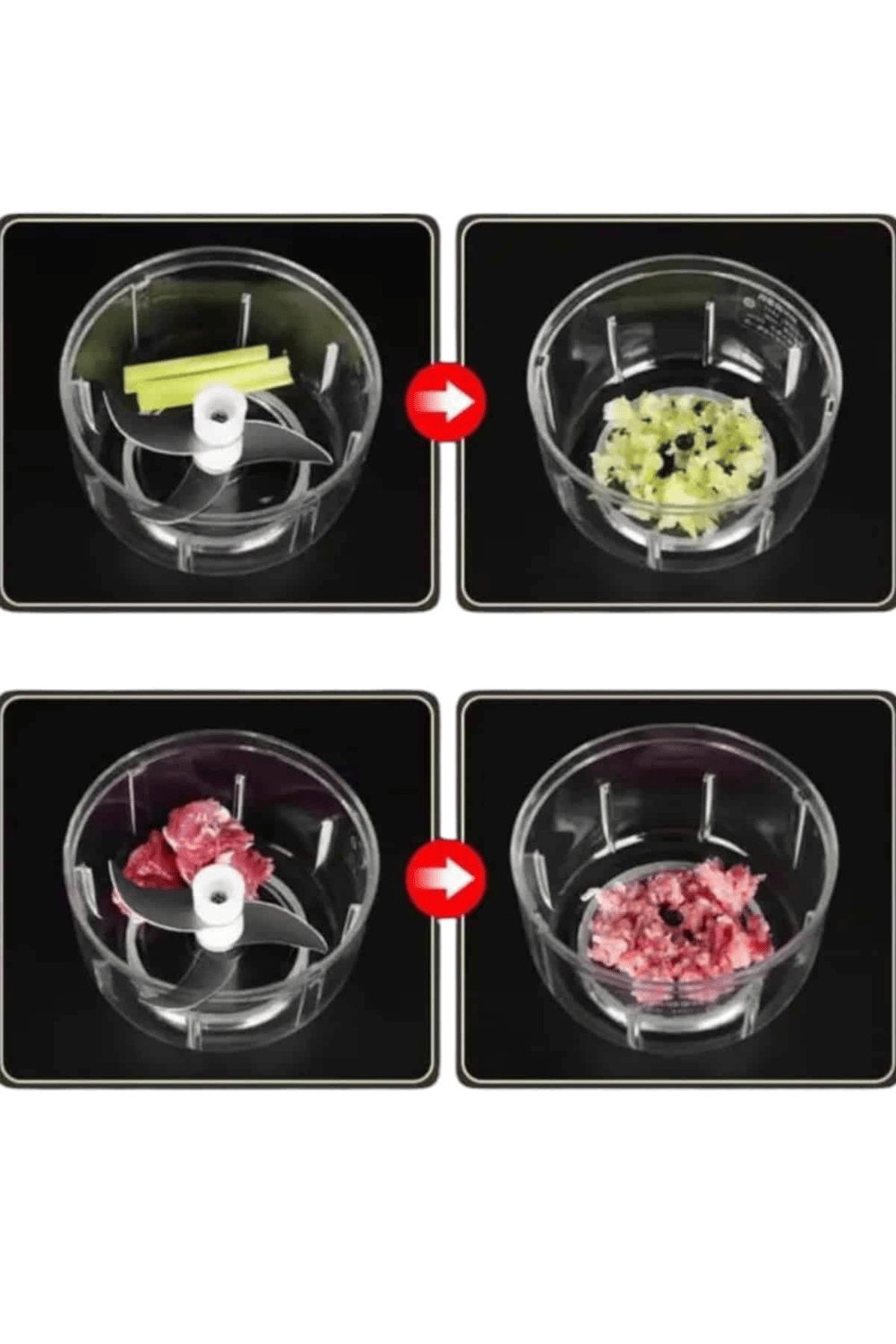 Şarjlı Mini El Rondosu Doğrayıcı Taşınabilir 250 ml Çelik Bıçaklı