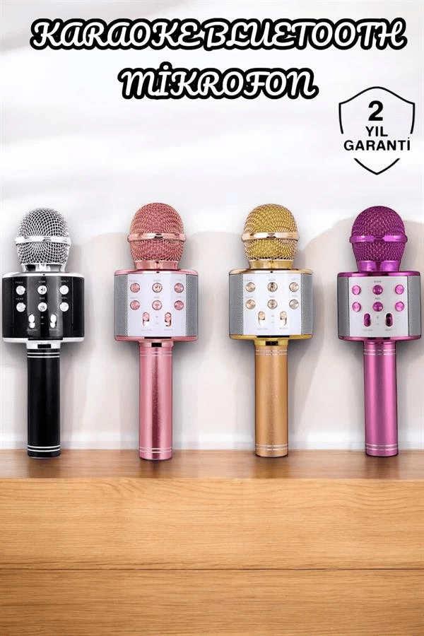 Şarjlı ve Uzun Pil Ömürlü Karaoke Mikrofon USB Bellek Destekli, Profesyonel Ses