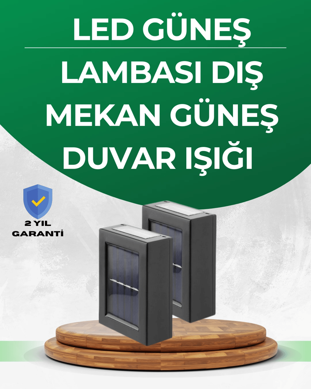 Şeffaf Abajurlu Duvar Tipi Solar Işık