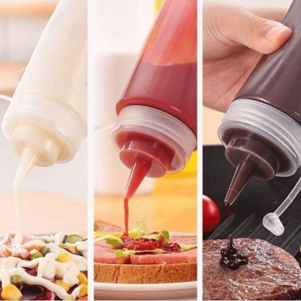 Şeffaf Kapaklı Sızdırmaz Yağlık Sosluk Şişesi Plastik Yağdanlık 400 Ml. Ap-9028 Bx40