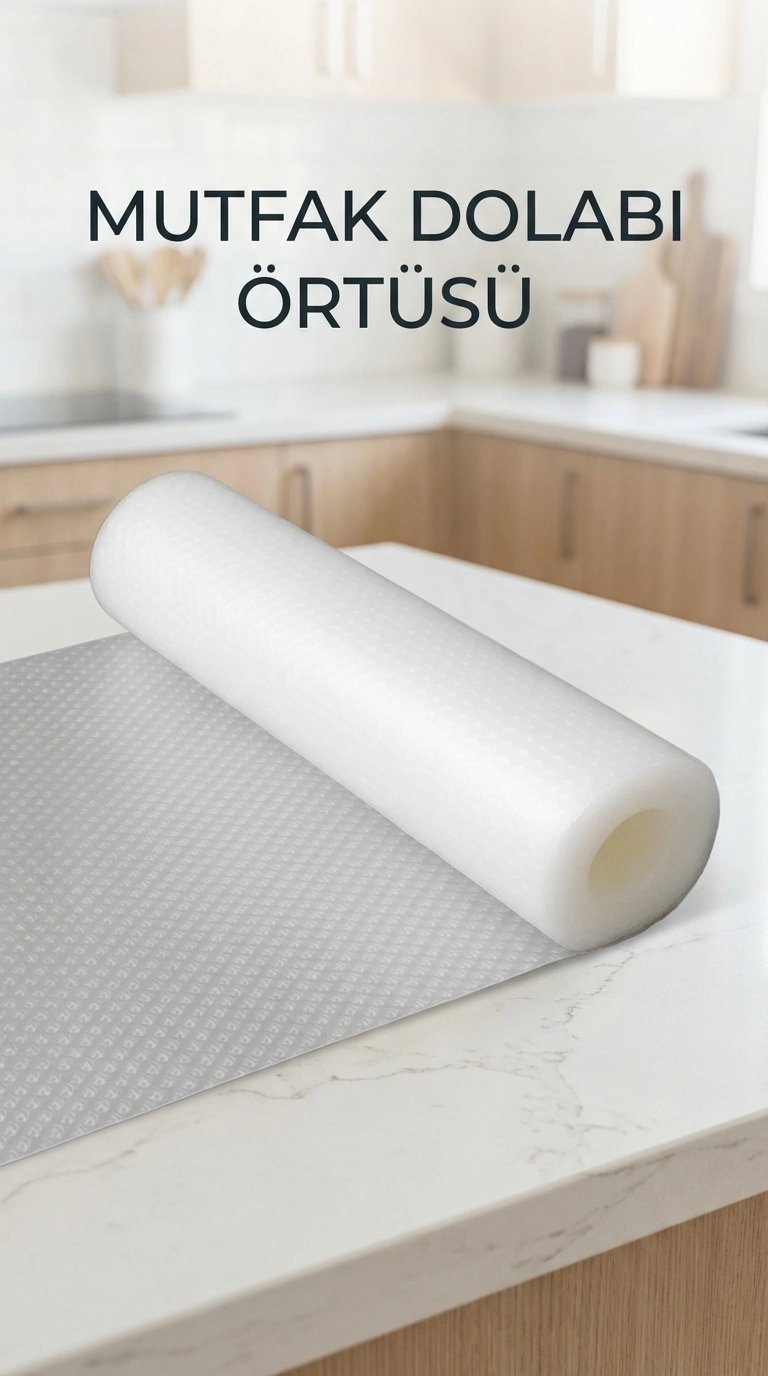Şeffaf Kaydırmaz Dolap İçi Raf Örtüsü 45x300 cm PVC Malzeme