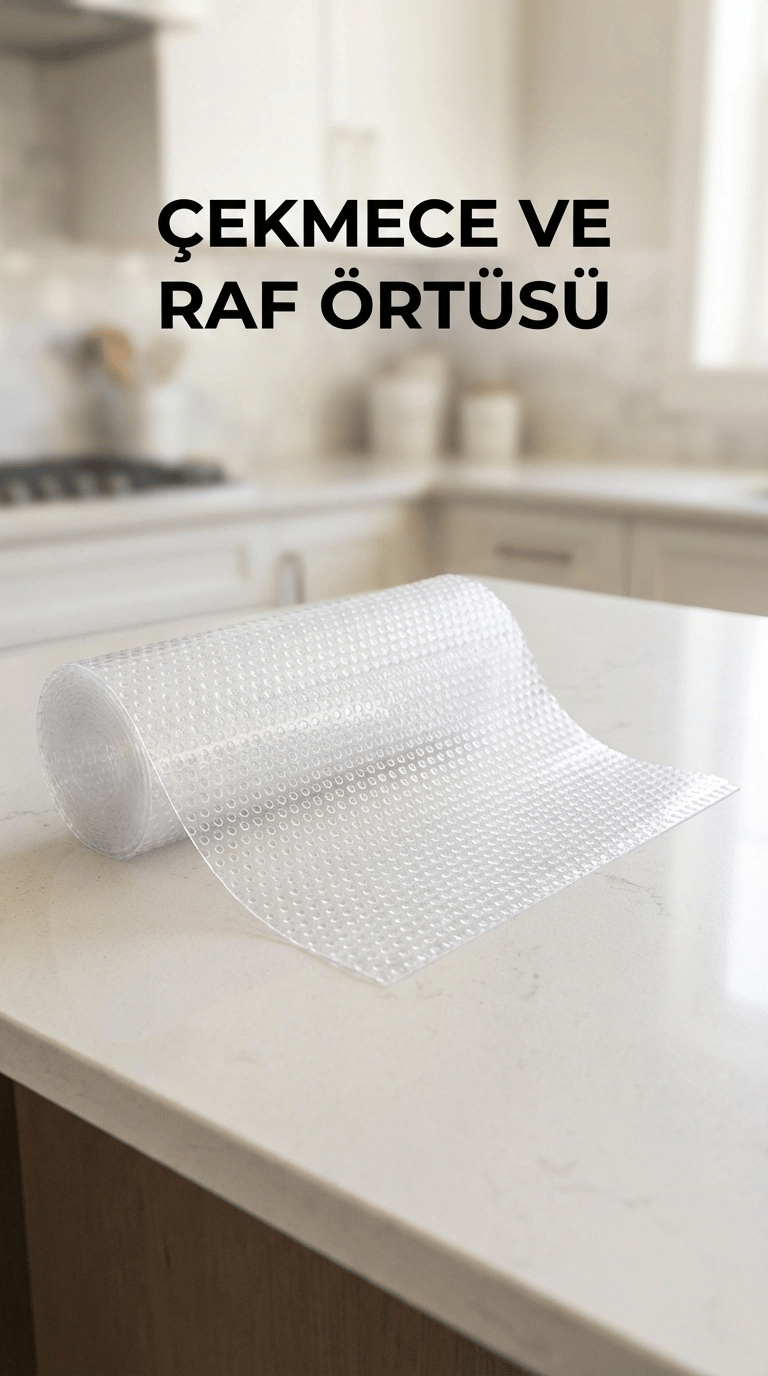 Şeffaf Kaydırmaz Pvc Raflık Dolap İçi Çekmece Koruyucu 45x300 Cm