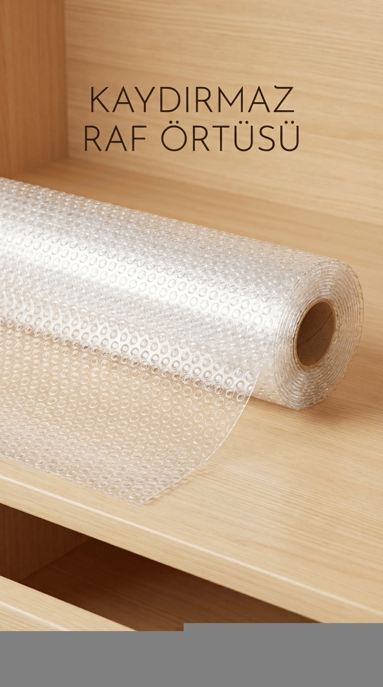 Şeffaf PVC Kaydırmaz Raflık Dolap İçi Çekmece Örtüsü 45x300 cm Koruyucu