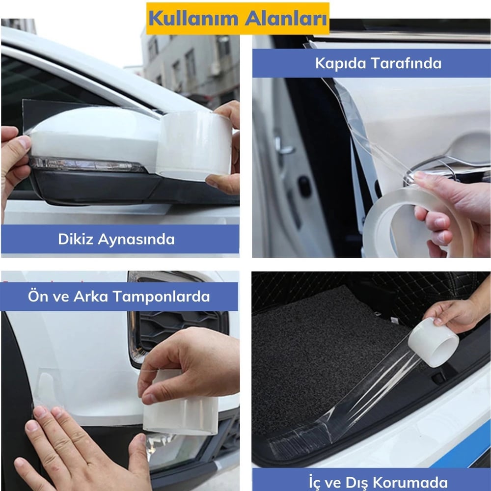 Şeffaf Su Geçirmeyen Dayanıklı Kolay Yapışan Çizilmeye Dayanıklı Oto Darbe Koruyucu Bant Bx40