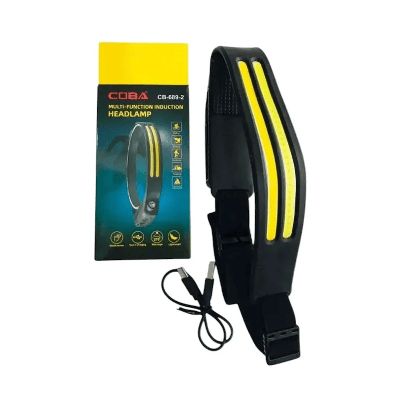Sensörlü Far Cob Led Far Şarj Edilebilir Kafa Feneri 18650 Dahili Pil Açık Hava Balıkçılık Kamp Baş Feneri Fener Bx40