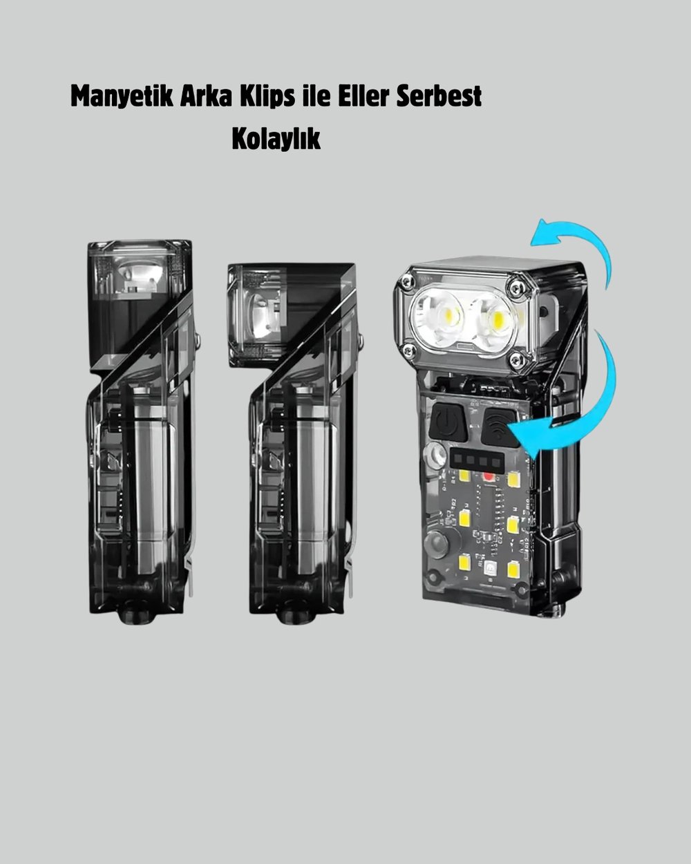 Sensörlü LED Kafa Feneri Şarj Edilebilir Manyetik Eller Serbest Yeni Nesil
